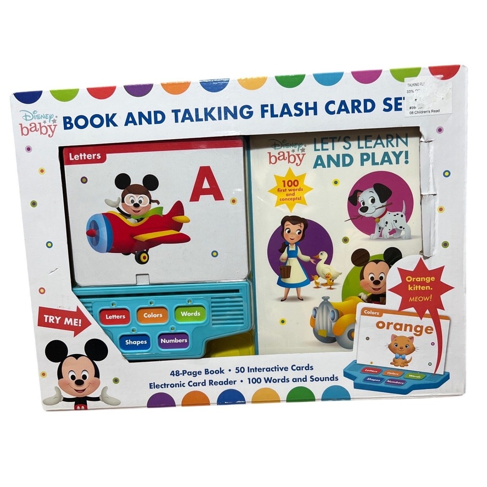 Disney Baby Book and Talking Flash Card Set Electronic Reader 50 Cards pi kids